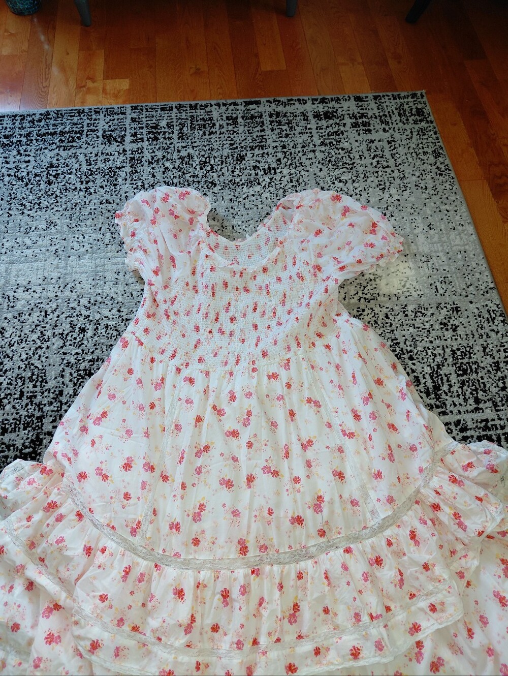 LoveShackFancy x Target Cosette Smocked Floral Midi Dress XL Puff Sleeve - Picture 12 of 12